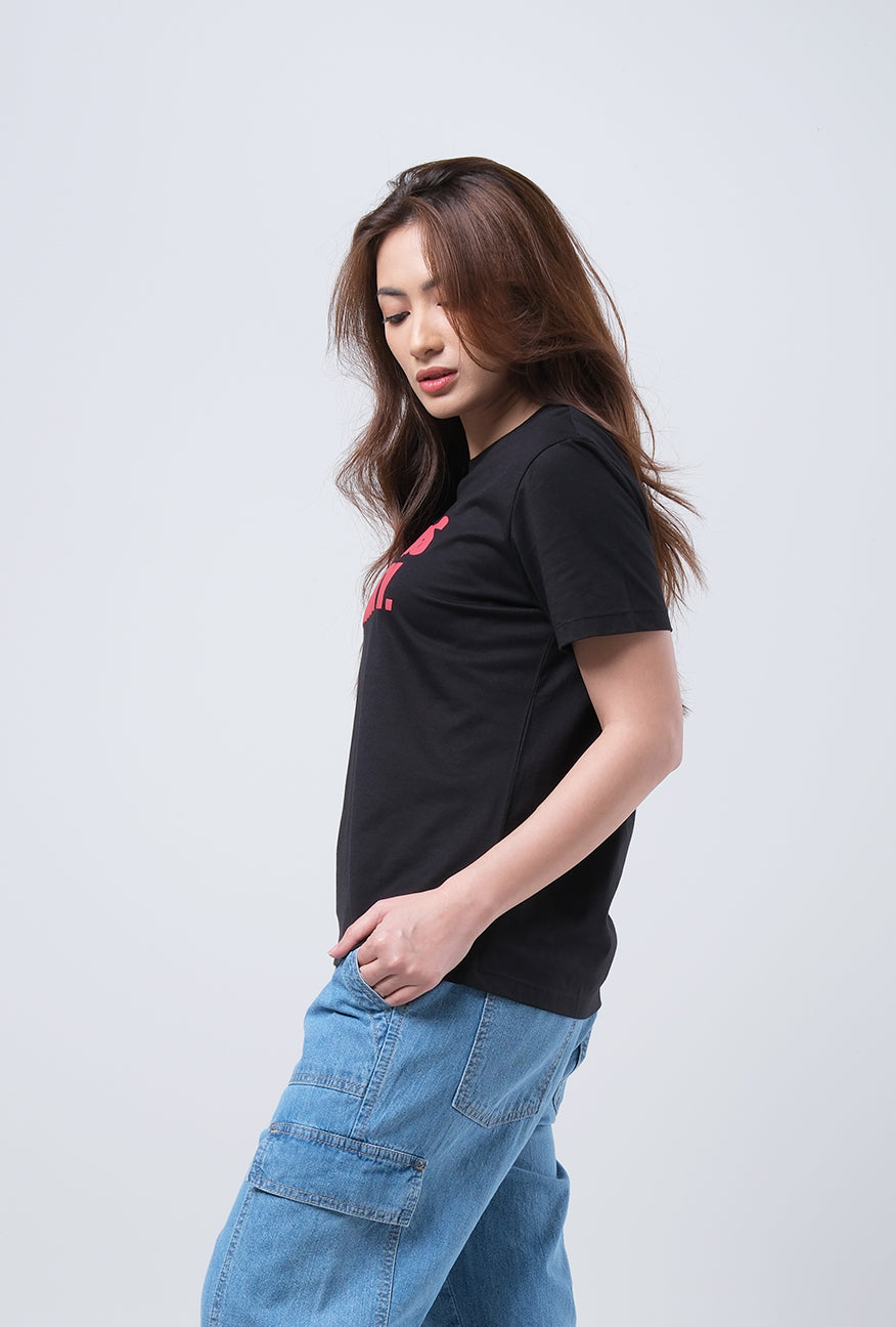 T-Shirt Basic Lengan Pendek Raisha Black