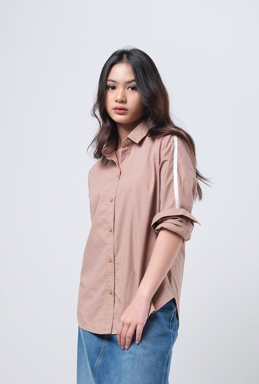 Kemeja Lengan Panjang Iris Brown