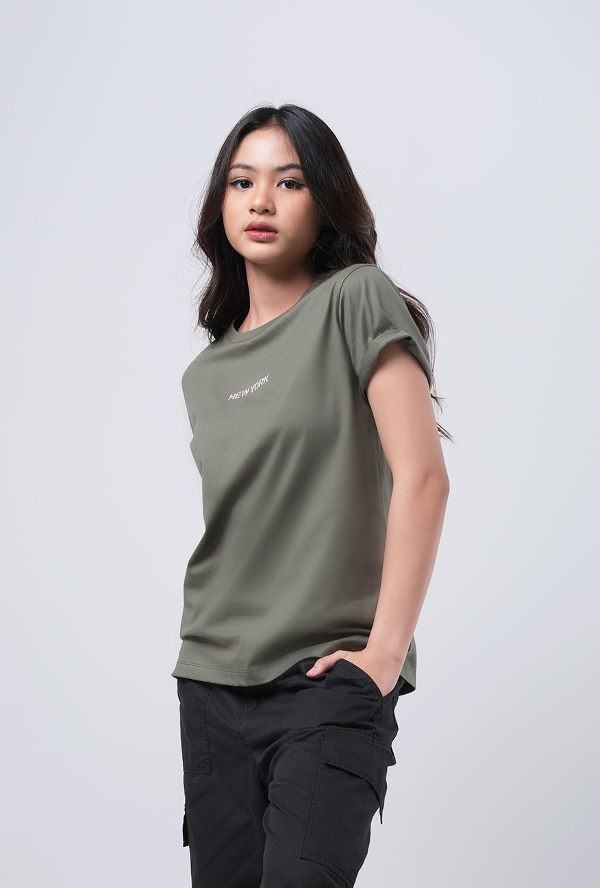 T-Shirt Basic Lengan Pendek Khanta Olive