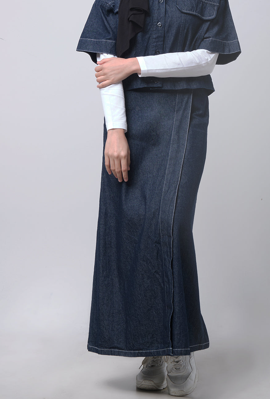 Rok Panjang Classy Dark Blue