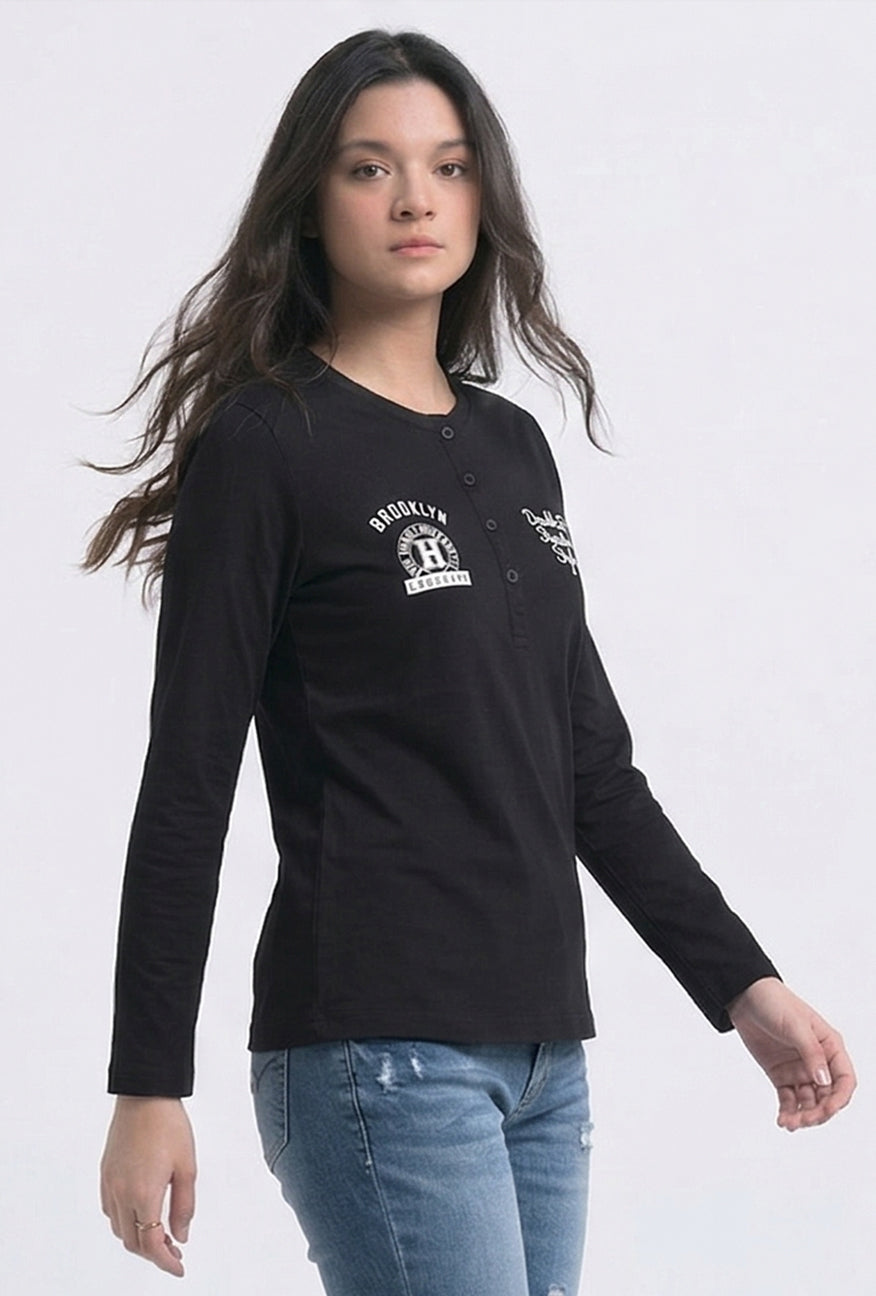 T-Shirt Lengan Panjang Mesh Black