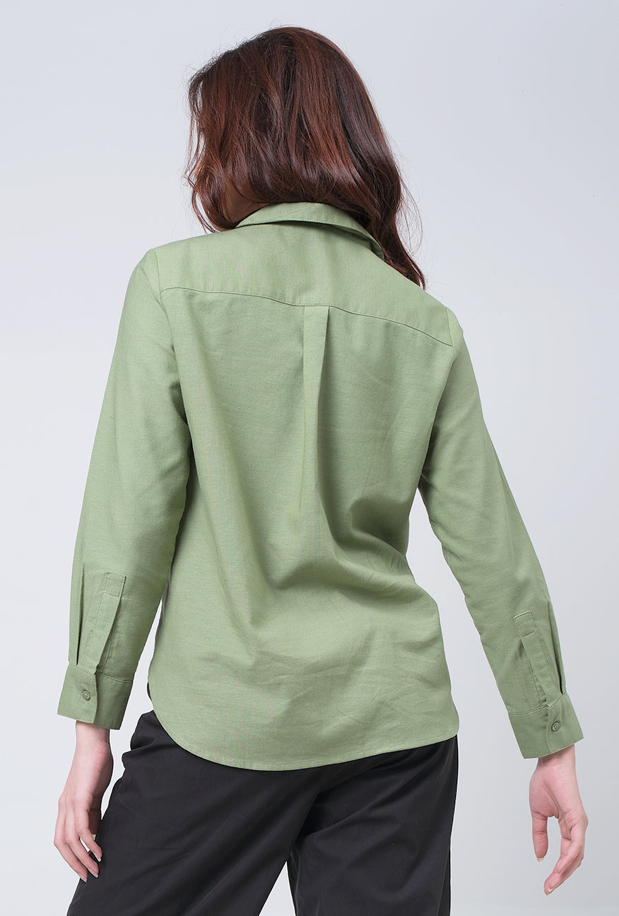 Kemeja Lengan Panjang Ninette Green