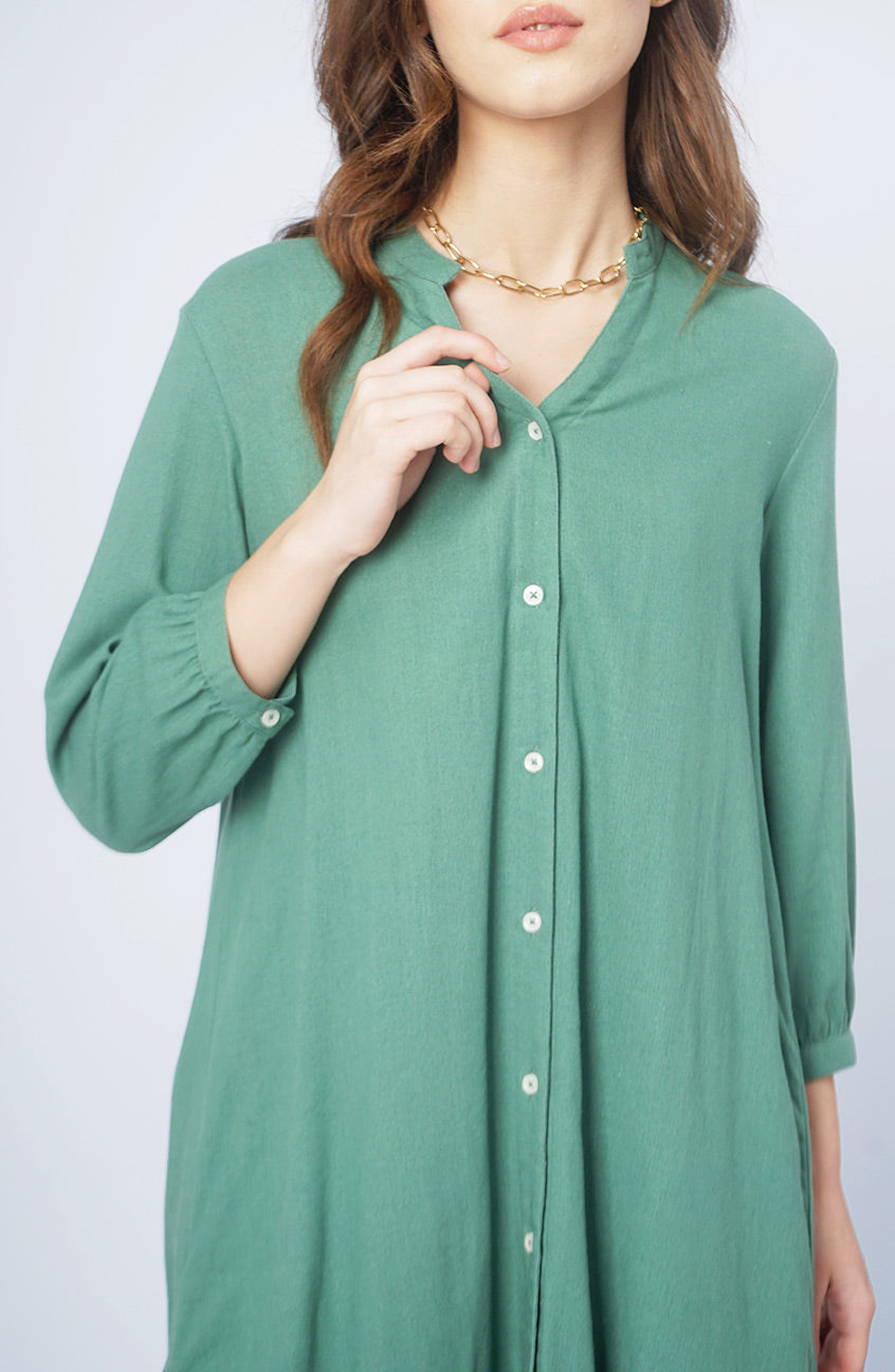 Dress Lengan Panjang Antie Dusty Green