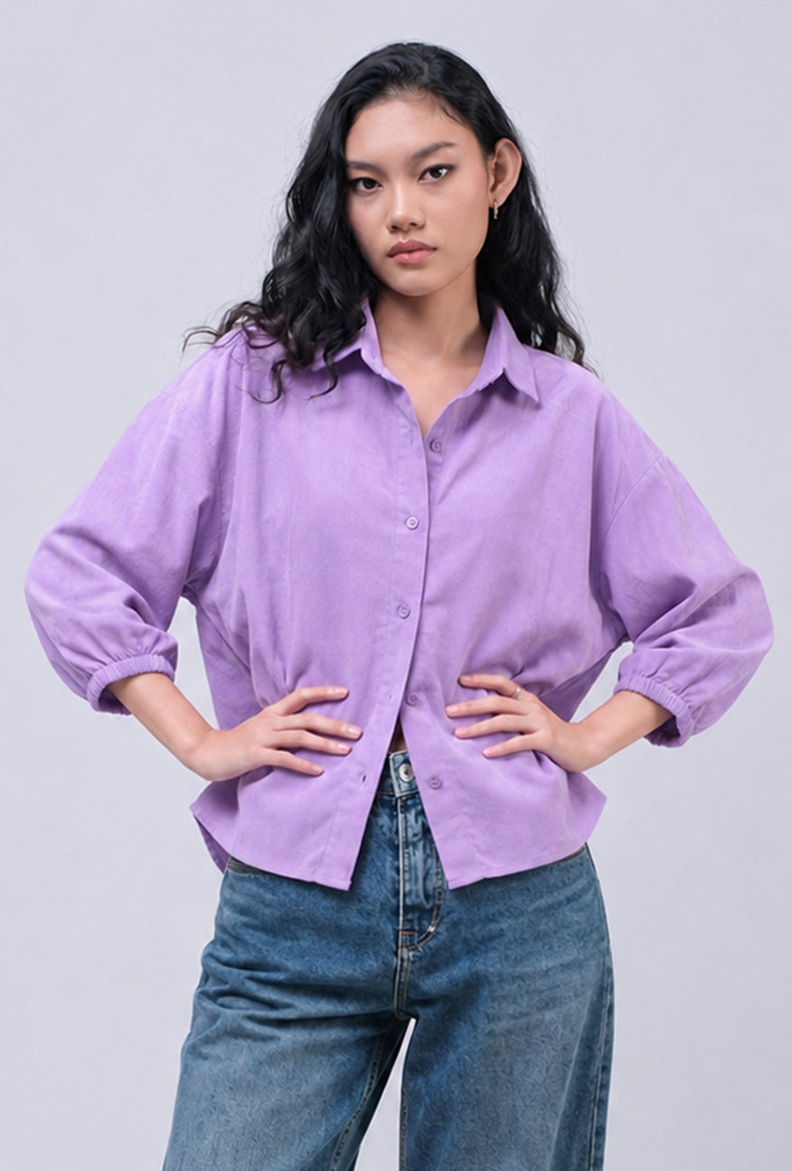 Kemeja Lengan Panjang Shenny Lavender
