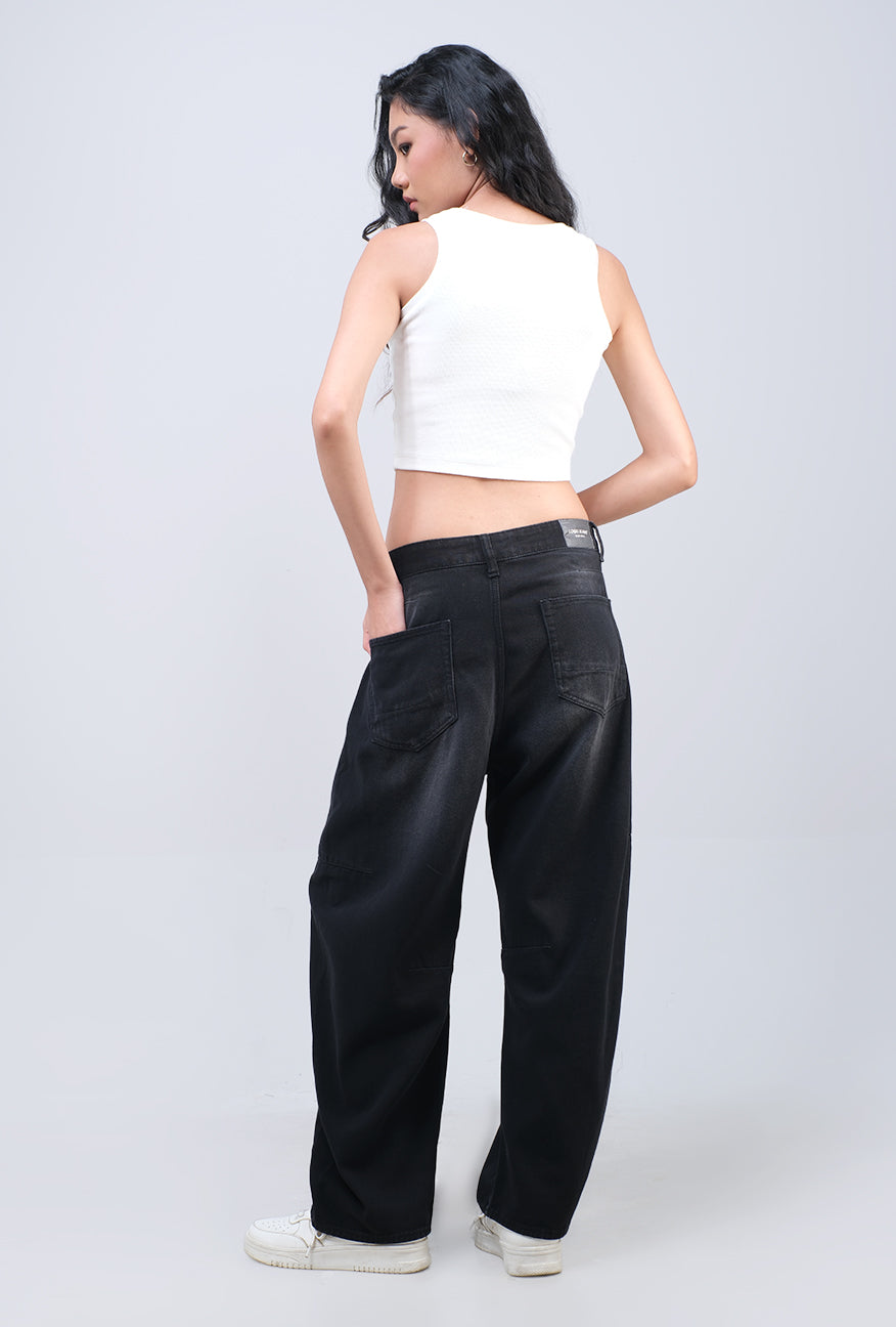 Jeans Barrel Sora Dark Grey
