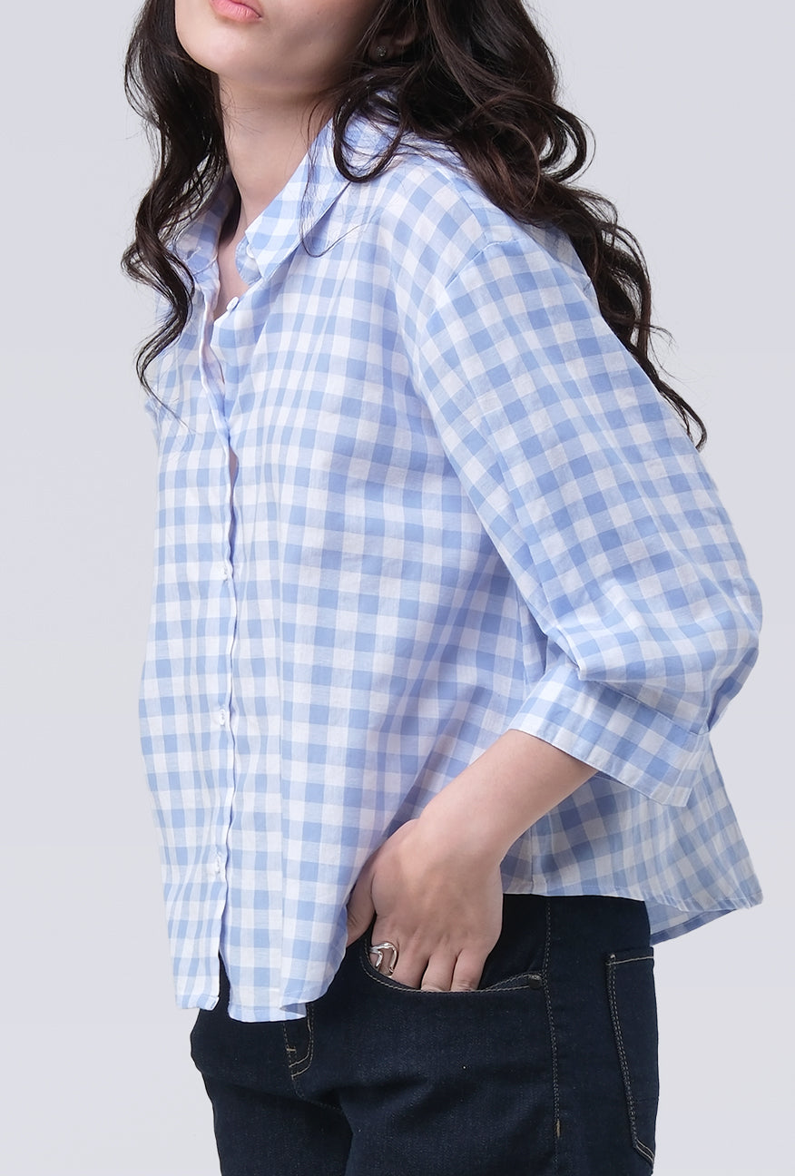 Kemeja Zyala Blue White