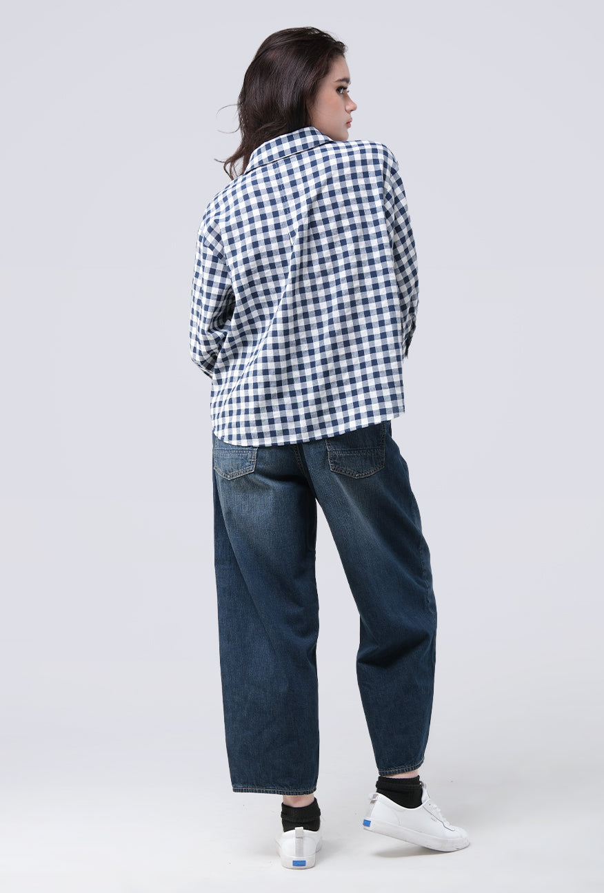 Kemeja Zyala Navy White