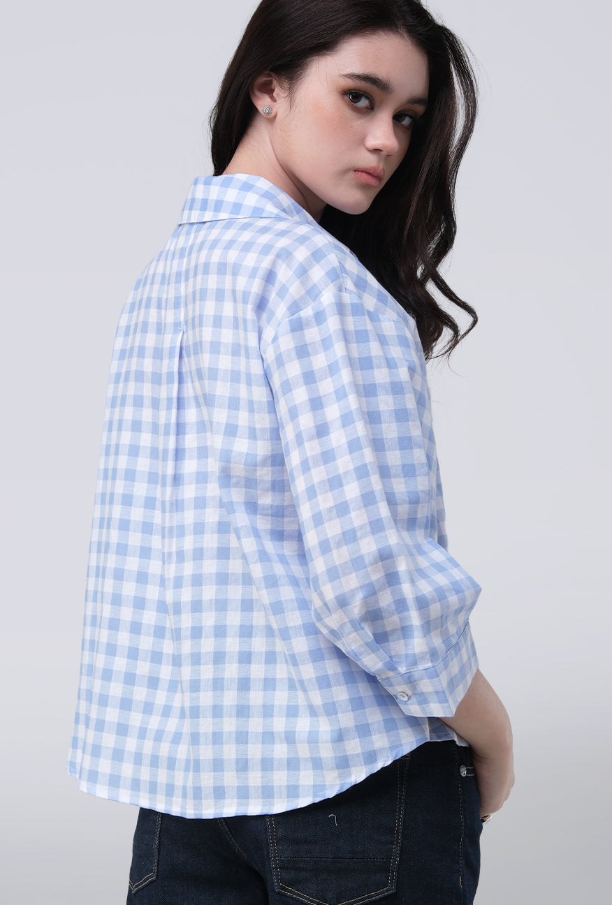 Kemeja Zyala Blue White