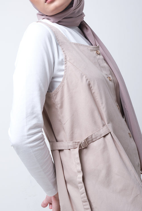 Dress Overall Yuke Beige Cream