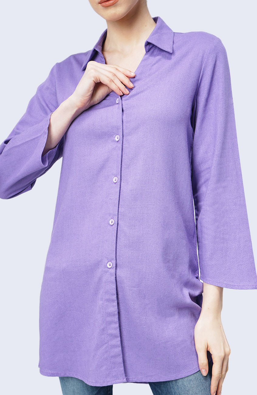 Kemeja Lengan Panjang Lucy Purple