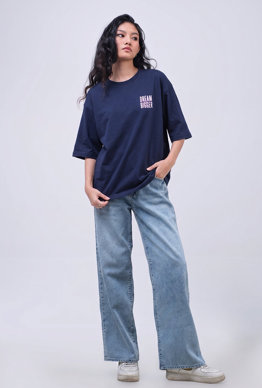 T-Shirt Lengan Pendek Maurine Navy