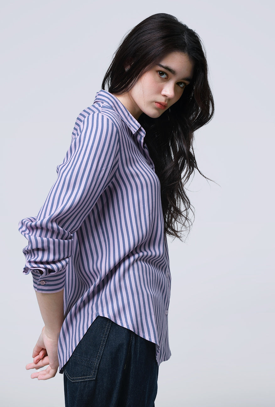 Kemeja Dyva Pink Grey