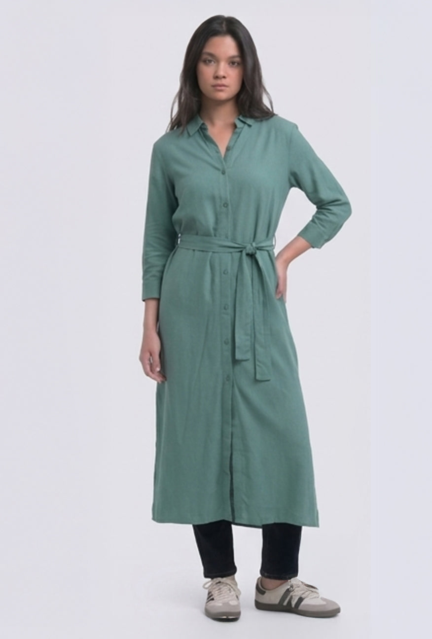 Dress Lengan Panjang Prisy Dusty Green