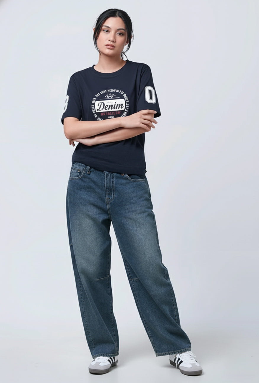 T-Shirt Lengan Pendek Regular Fridia Navy