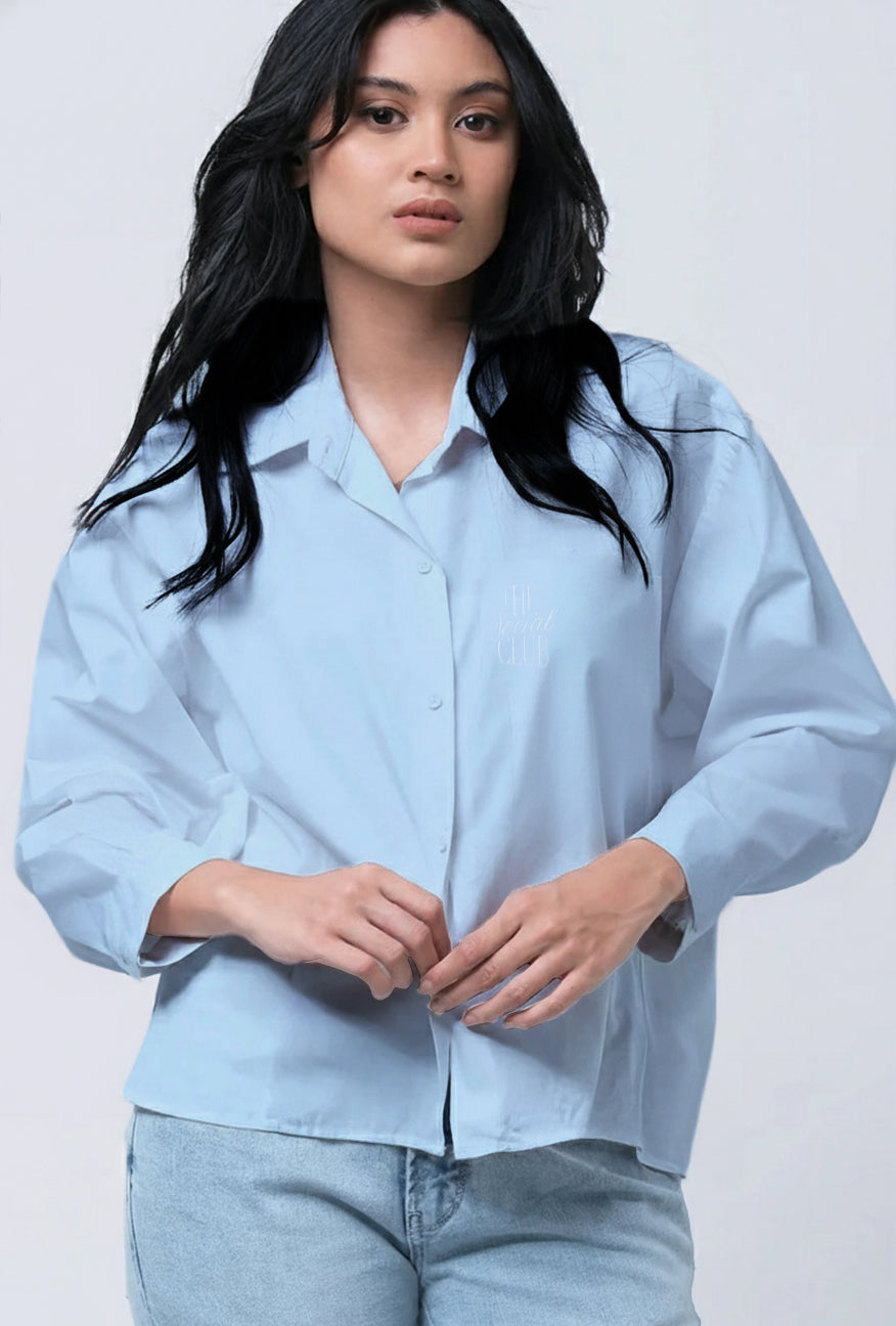 Kemeja Lengan Panjang Naveela Light Blue