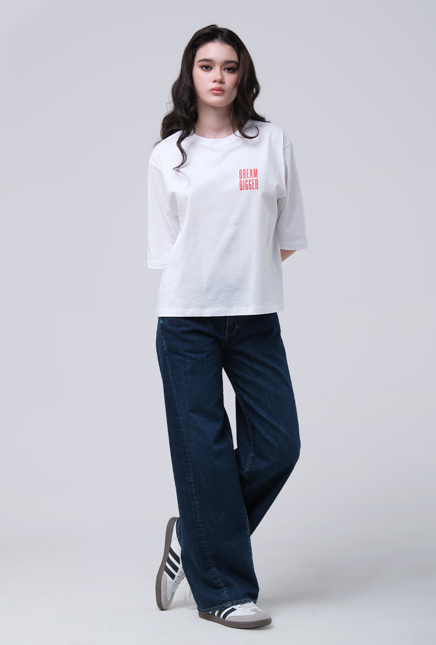 T-Shirt Lengan Pendek Maurine White