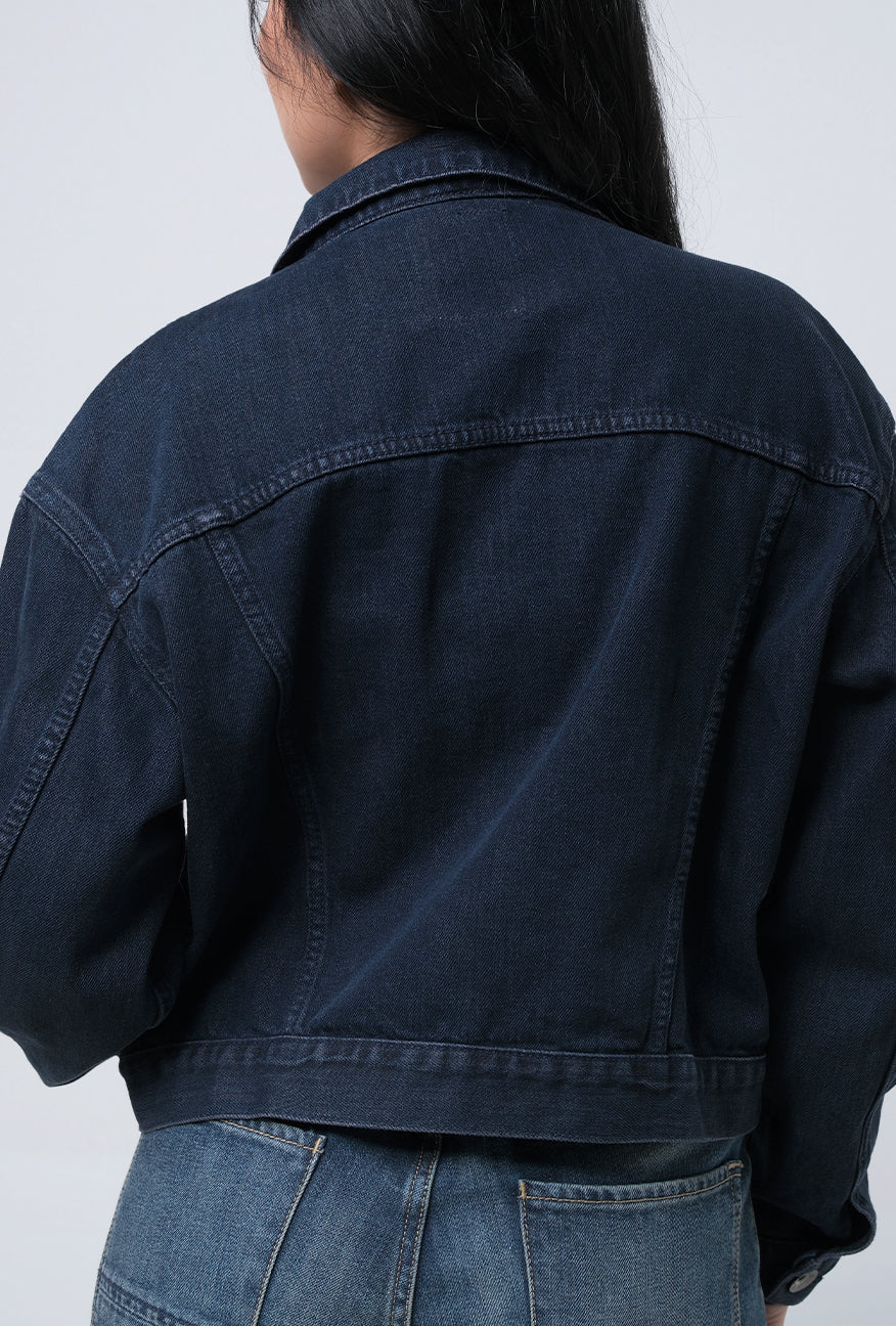 Jaket Jeans Crop New Logo Od Blue