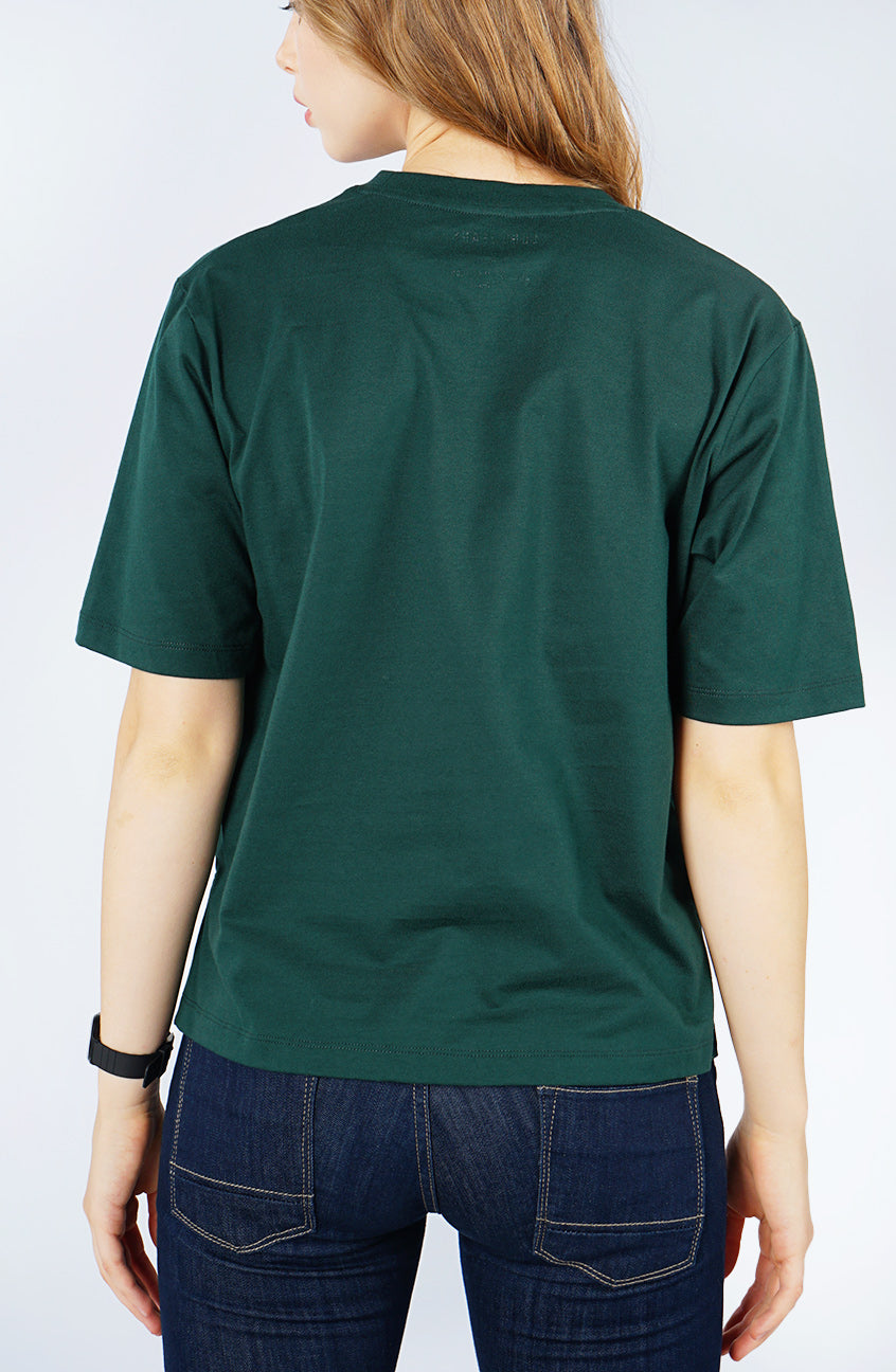T-Shirt Regular Lengan Pendek Clarabel Dark Green