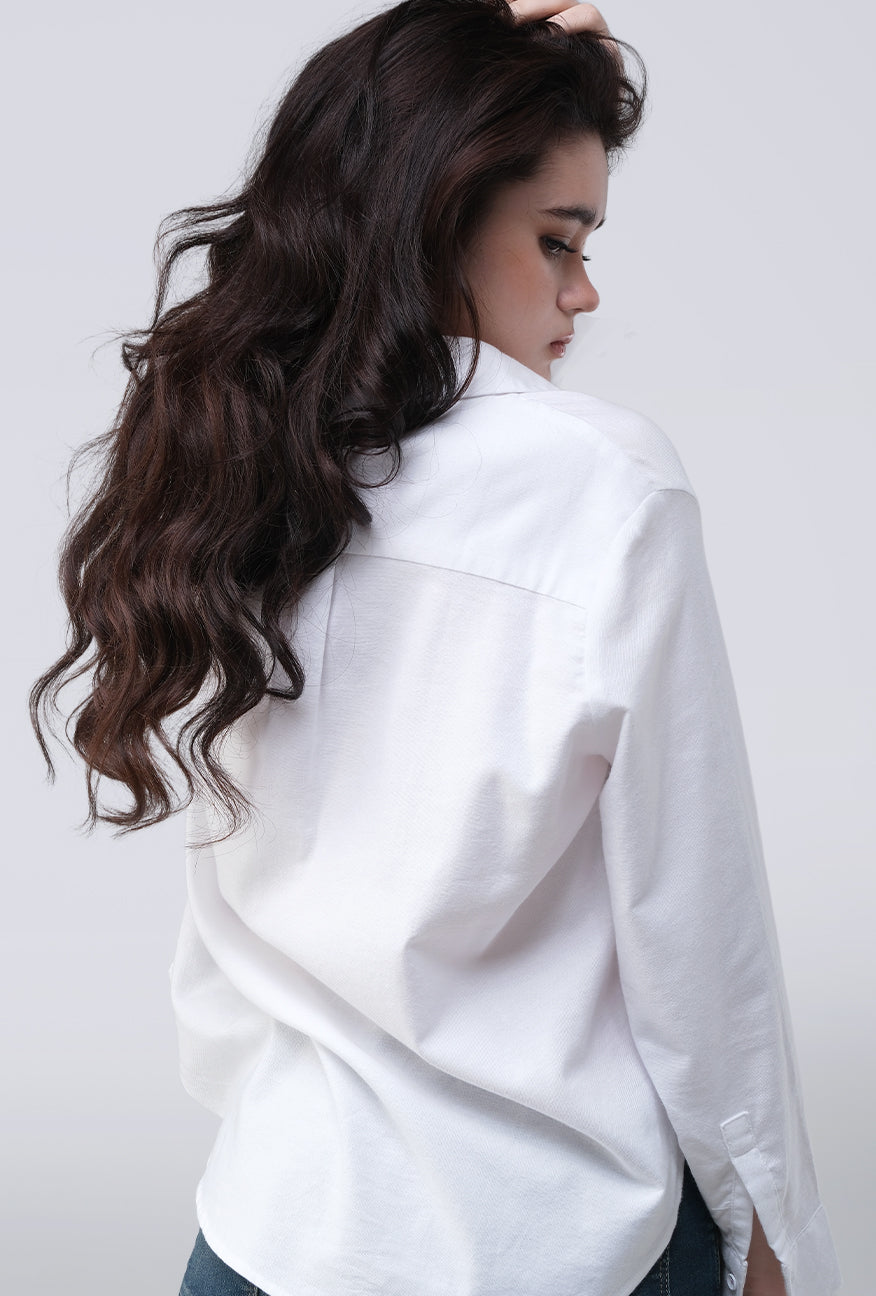 Kemeja Lengan Panjang Mellie White