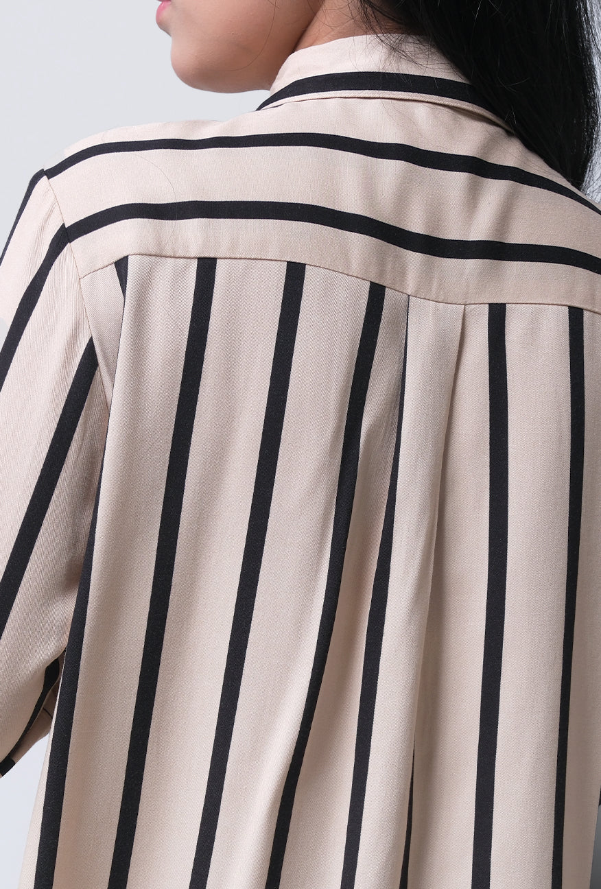 Kemeja Lengan Panjang Agatha Khaki Black