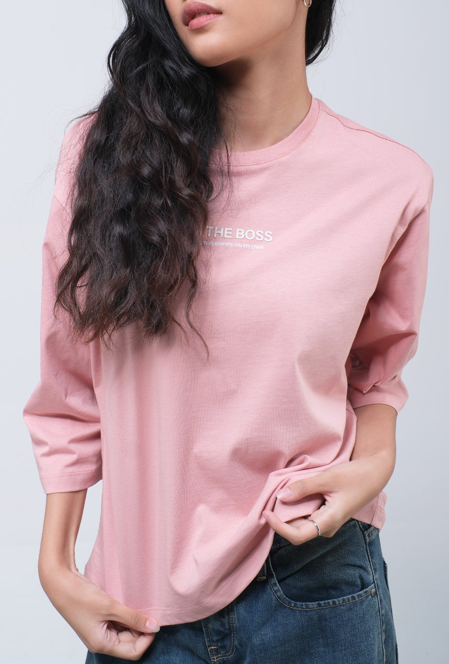 T-Shirt Lengan Panjang Malka Pink