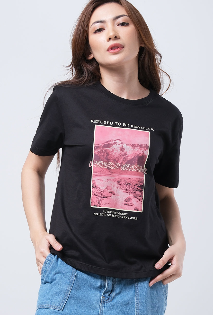 T-Shirt Basic Lengan Pendek Madelyn Black