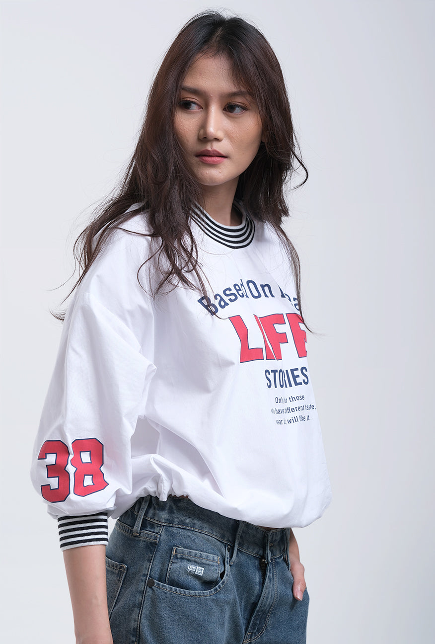 Blouse Lengan Panjang Cevarla White