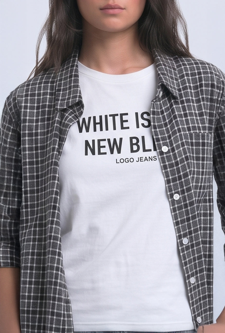 Kemeja Flanel Meyra Grey Black