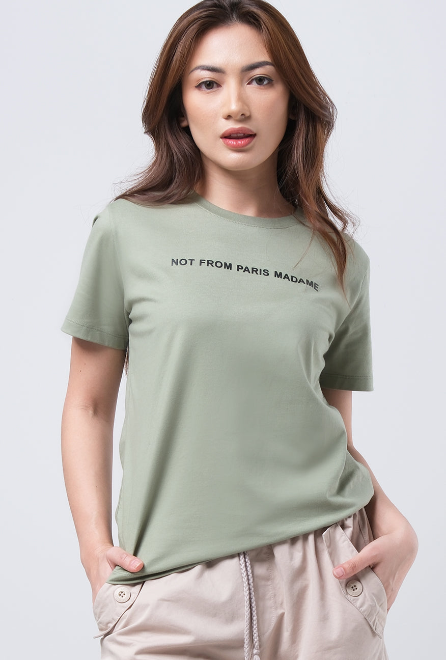 T-Shirt Basic Lengan Pendek Leilla Sage Green