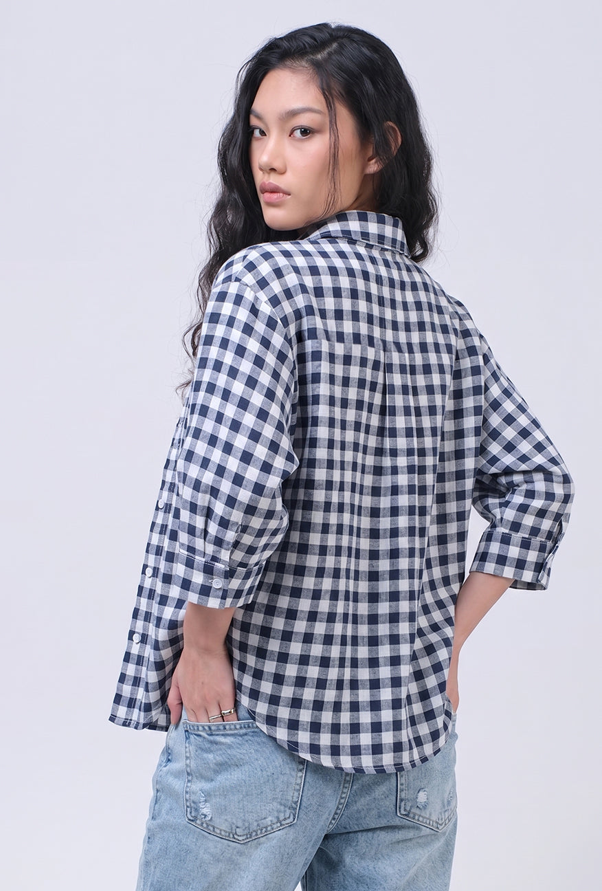 Kemeja Zyala Navy White