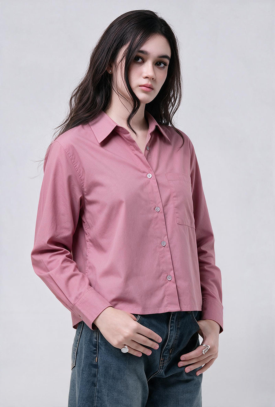 Kemeja Lengan Panjang Selra Pink Exclusive Online