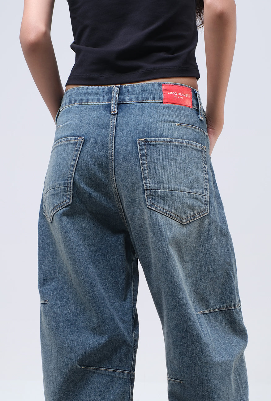 Jeans Barrel Sora Medium Blue