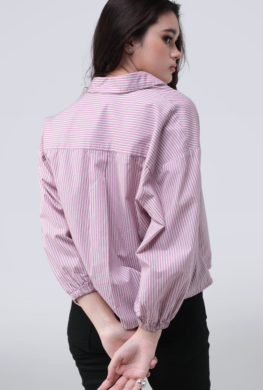 Kemeja Caelina Purple White