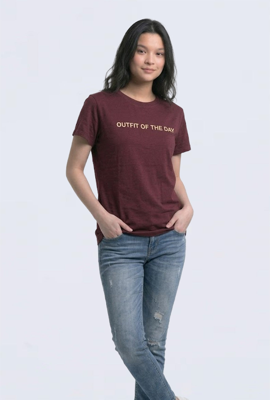 T-Shirt Lengan Pendek Fill It Maroon