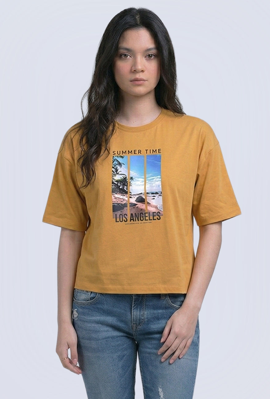T-Shirt Lengan Pendek Ellie Mustard