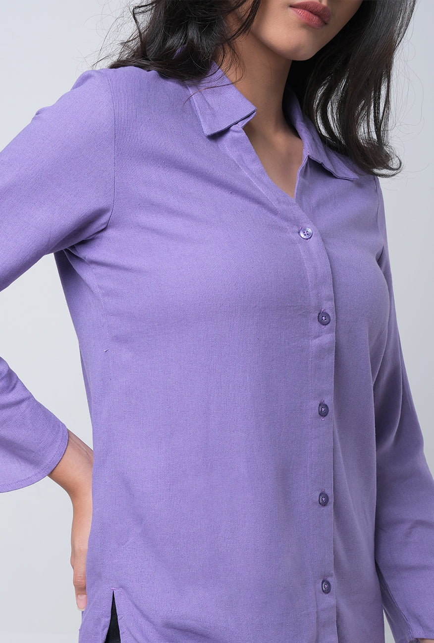 Kemeja Lengan Panjang Lucy Purple