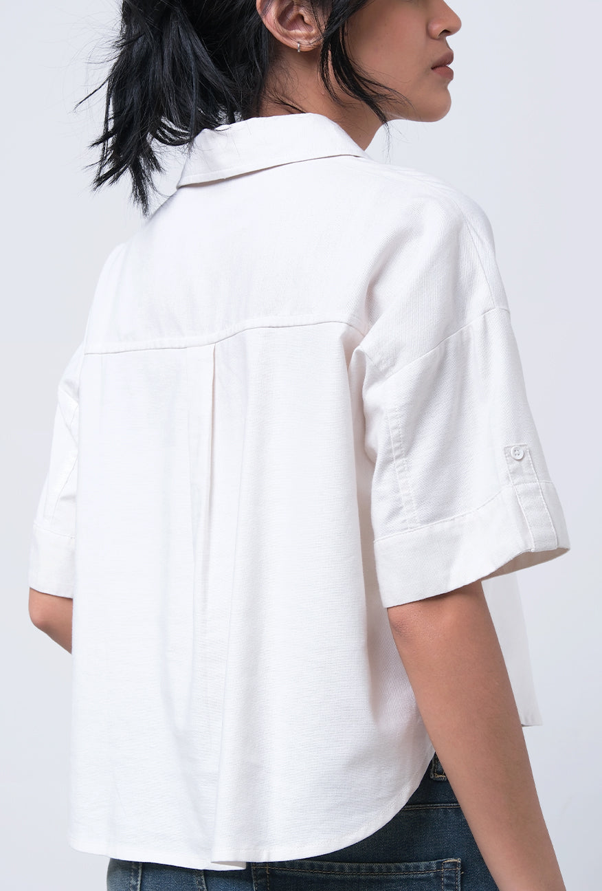 Kemeja Lengan Pendek Berinda Offwhite Online