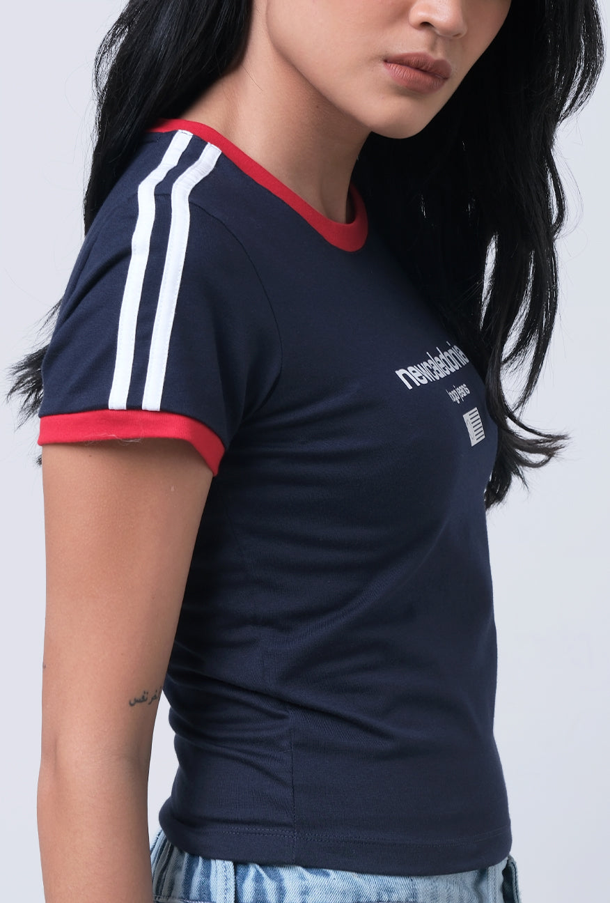 Baby Tee Veja Navy