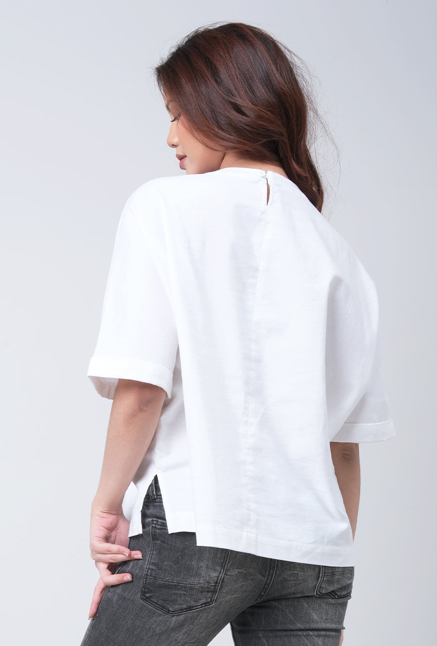 Kemeja Lengan Pendek Florence Offwhite