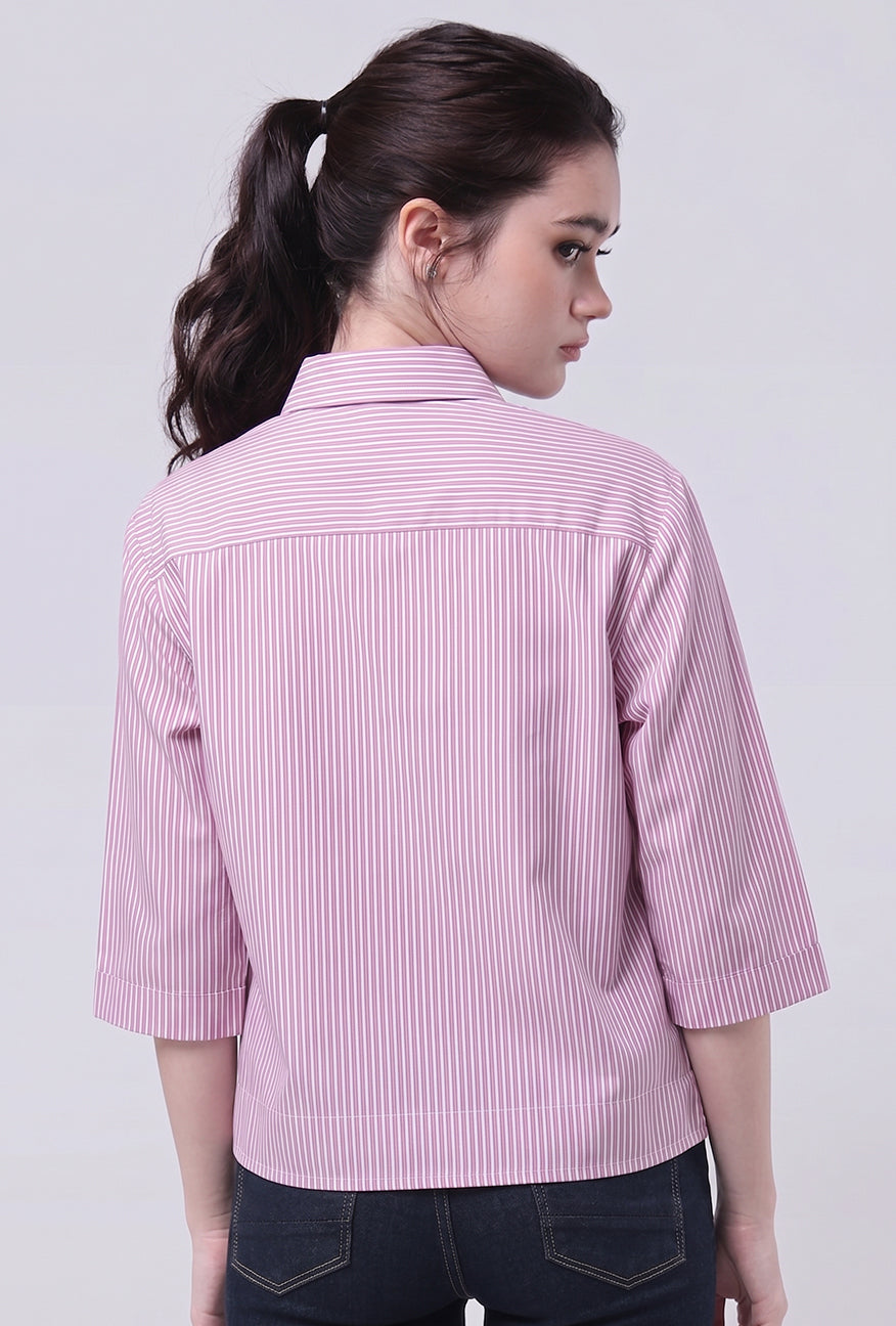 Kemeja Luna Purple White Exclusive Online
