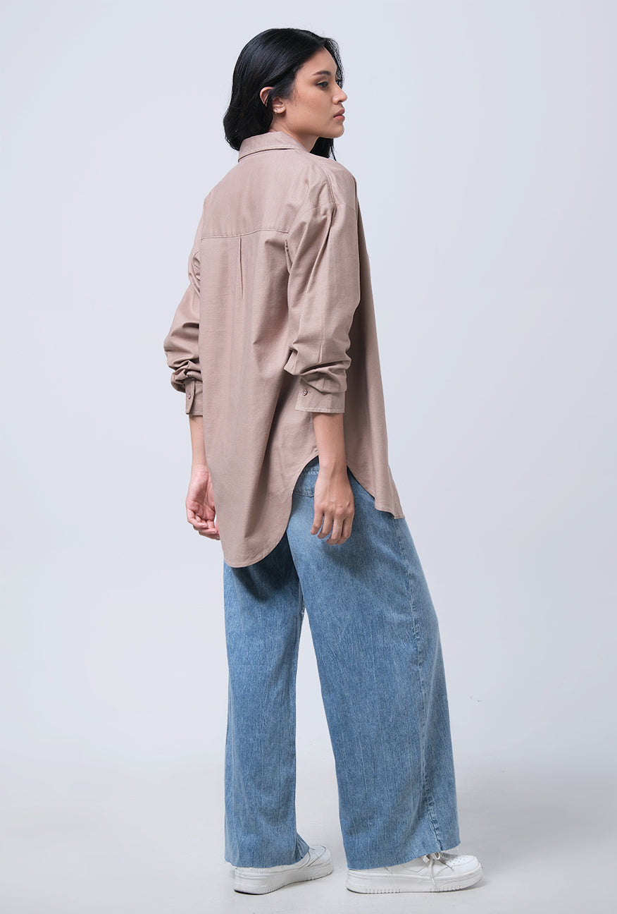 Kemeja Lengan Panjang Cala Brown