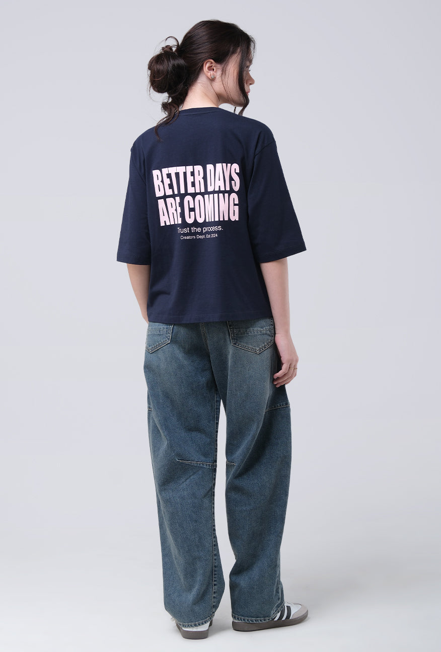 T-Shirt Lengan Pendek Maurine Navy