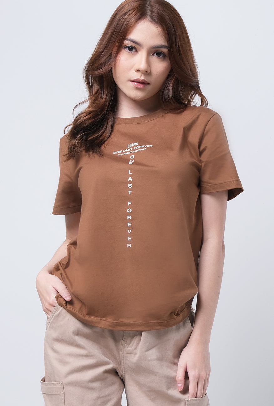 T-Shirt Basic Lengan Pendek Ruby Brown