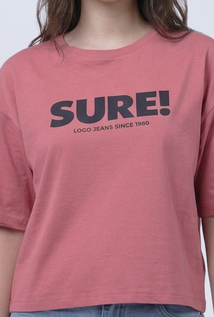T-Shirt Lengan Pendek Talia Mineral Red Pink