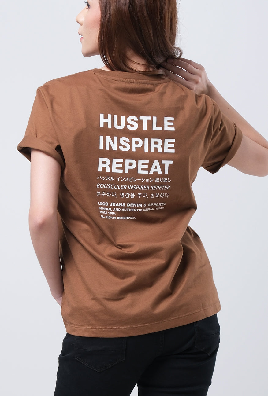 T-Shirt Basic Lengan Pendek Adity Brown