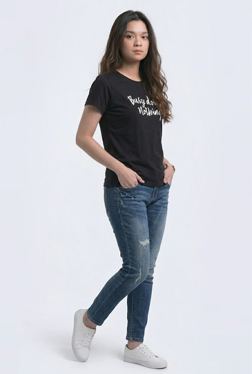 T-Shirt Lengan Pendek Busy Black