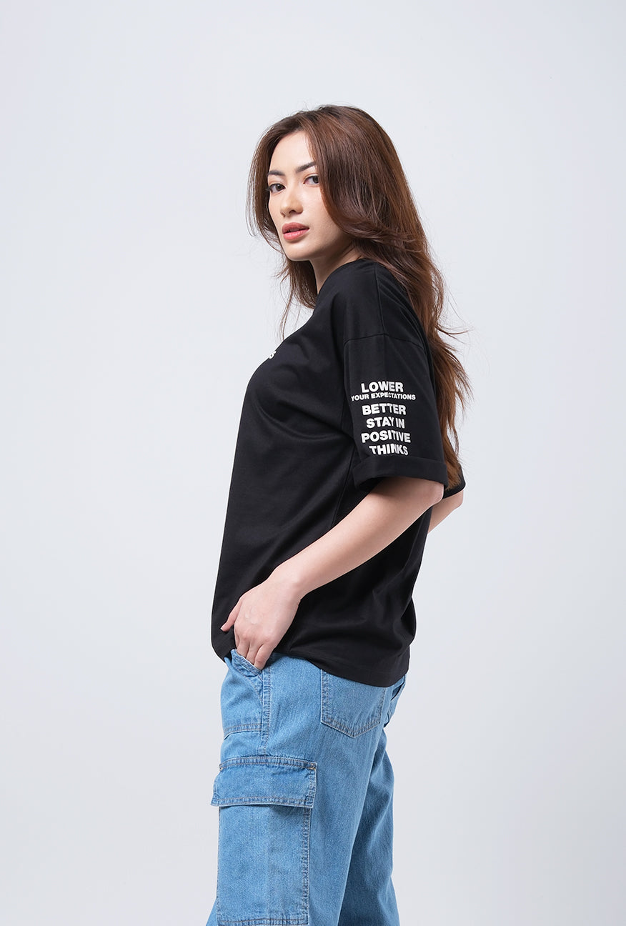 T-Shirt Oversized Lengan Pendek Careen Black