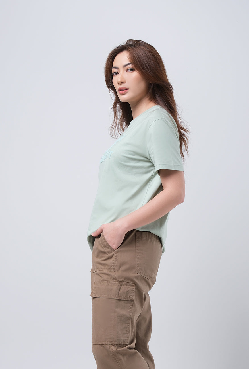 T-Shirt Basic Lengan Pendek Brielle Light Green