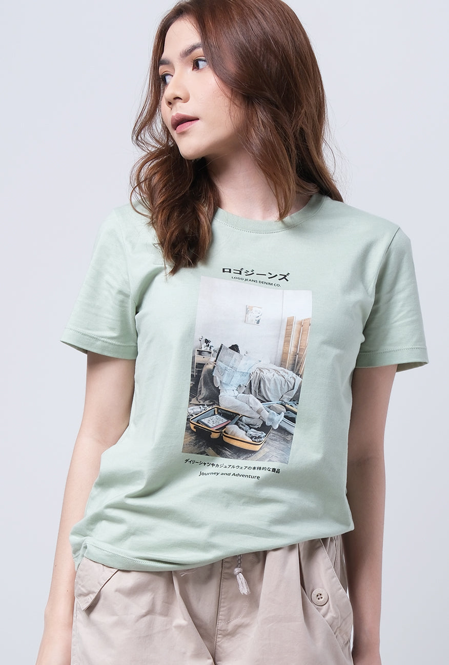 T-Shirt Basic Lengan Pendek Belinda Light Green