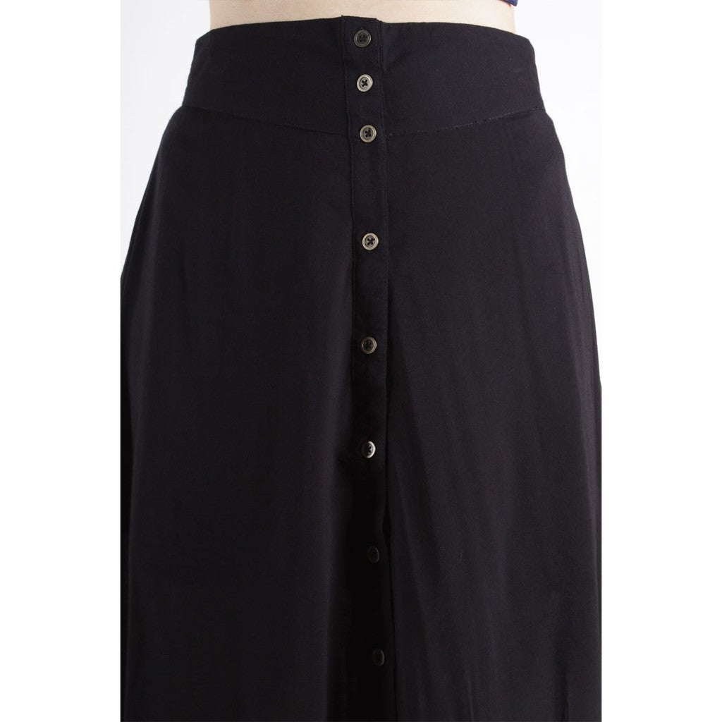 Logo Jeans Black Lady Midi Skirt 52026L8BK